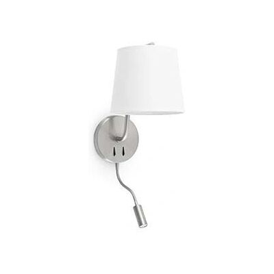 Faro Wandbeleuchtung - 29331 E27 Innenwandlampe Weiß Satin Nickel Faro Wandbeleuchtung - 29331 E27 Innenwandlampe Weiß Satin Nickel