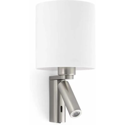 Faro Rob Innen Wandleuchte - Satinsilber E27 LED & Glühbirne Faro Rob Innen Wandleuchte - Satinsilber E27 LED & Glühbirne
