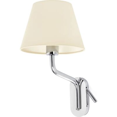Faro Iluminación de Pared - Eterna Cromo E27 - Acero y Textil IP20 Faro Iluminación de Pared - Eterna Cromo E27 - Acero y Textil IP20