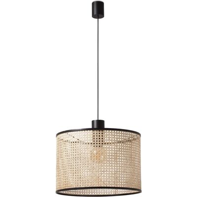Faro Mambo Black Rattan Pendant - Suspension Lighting Faro Mambo Black Rattan Pendant - Suspension Lighting