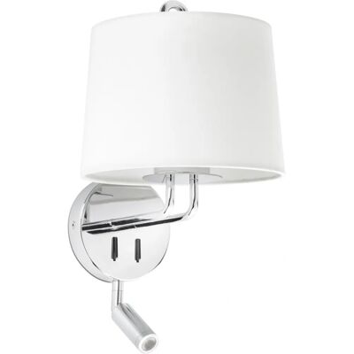 Faro White Chrome Wall Light - E27 Dimmable IP20 Faro White Chrome Wall Light - E27 Dimmable IP20