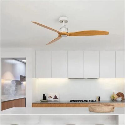 FARO BARCELONA Ventilador de Techo Blanco/Madera - Motor DC, 6 Velocidades FARO BARCELONA Ventilador de Techo Blanco/Madera - Motor DC, 6 Velocidades
