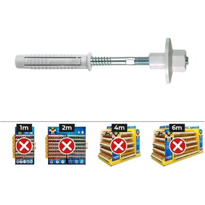 CELO - Ø10x120 - acciaio al carbonio nylon - 2pz - Kit di fissaggio CELO - Ø10x120 - acciaio al carbonio nylon - 2pz - Kit di fissaggio