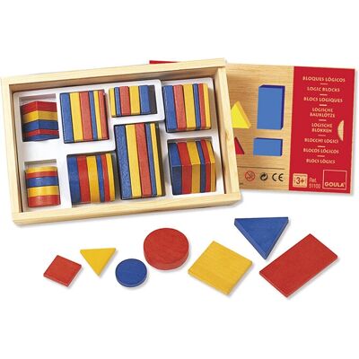 Goula 51100 Blocs Logiques en Bois Multicolores Jouet Éducatif Goula 51100 Blocs Logiques en Bois Multicolores Jouet Éducatif