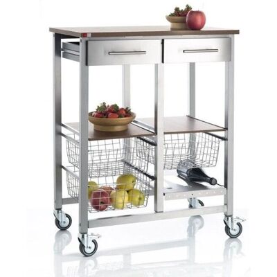 Don Hierro Chariot de Cuisine Onda Aluminium Double - Chariot de Cuisine - Publicité Don Hierro Chariot de Cuisine Onda Aluminium Double - Chariot de Cuisine - Publicité