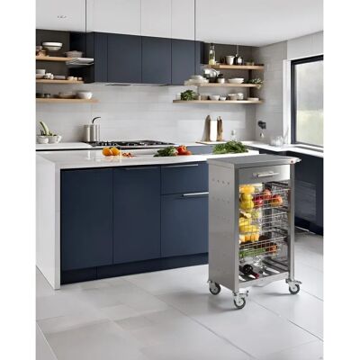 Carro de Cocina Don Hierro - Acero Inoxidable, 3 Cestas - Tipo Cocina Carro de Cocina Don Hierro - Acero Inoxidable, 3 Cestas - Tipo Cocina