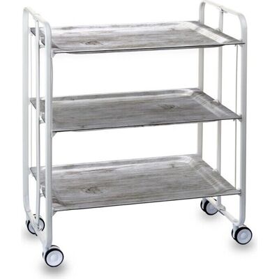 Don Hierro - Chariot Pliable avec Roues - Structure en Métal - 3 Étagères - Usage Domestique - Publicité Don Hierro - Chariot Pliable avec Roues - Structure en Métal - 3 Étagères - Usage Domestique - Publicité