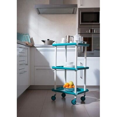 DON HIERRO - Leky - Turquoise - Cadre gris - Chariot utilitaire - Publicité DON HIERRO - Leky - Turquoise - Cadre gris - Chariot utilitaire - Publicité
