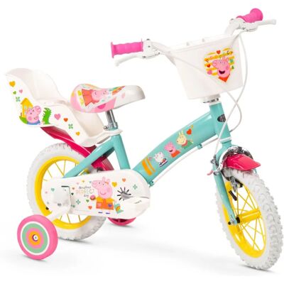 Bicicletta per Bambini Peppa Pig 12" con 2 Freni e Ruote Gonfiabili Bicicletta per Bambini Peppa Pig 12" con 2 Freni e Ruote Gonfiabili