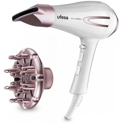Asciugacapelli UFESA SC8400 Bianco/Rosa 2 velocità Asciugacapelli UFESA SC8400 Bianco/Rosa 2 velocità