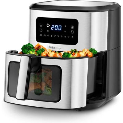 Fritadeira a ar - Ufesa Eagle, 1700 W, 6,5 l, 8 programas, Temporizador até 60 min, Função vapor, Preto Fritadeira a ar - Ufesa Eagle, 1700 W, 6,5 l, 8 programas, Temporizador até 60 min, Função vapor, Preto