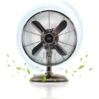 UFESA Michigan Mini - Ventilatore da scrivania mini - 3 velocità - Colore argento UFESA Michigan Mini - Ventilatore da scrivania mini - 3 velocità - Colore argento