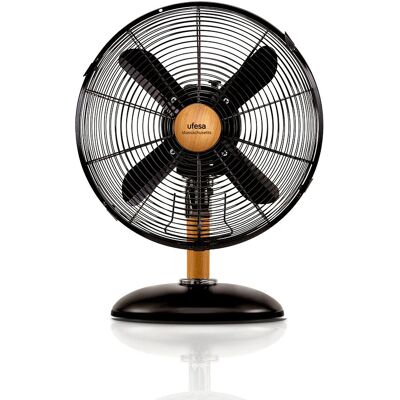 Ufesa Masachusets Mini - Noir, Bois - Ventilateur de table pour la maison - Publicité Ufesa Masachusets Mini - Noir, Bois - Ventilateur de table pour la maison - Publicité