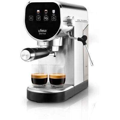 Ufesa Sienna Koffiemachine - 20 bar, 0.9L, Espresso, RVS Ufesa Sienna Koffiemachine - 20 bar, 0.9L, Espresso, RVS