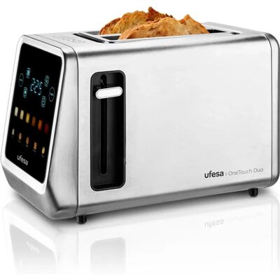 Ufesa OneTouch Duo Toaster - 850W, Extra Brede Sleuven, 6 Bruiningsniveaus Ufesa OneTouch Duo Toaster - 850W, Extra Brede Sleuven, 6 Bruiningsniveaus