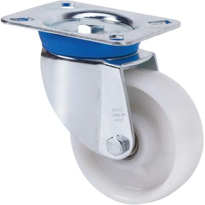 Rueda giratoria de nylon blanco Alex 150mm - Hasta 600kg Rueda giratoria de nylon blanco Alex 150mm - Hasta 600kg