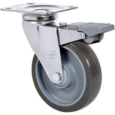 ALEX - 10afd100cp-puisb - Gris PU - 100 mm - Swivel wheel ALEX - 10afd100cp-puisb - Gris PU - 100 mm - Swivel wheel