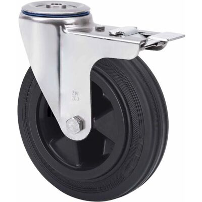 ALEX - 200mm M12 freno inox - orificio M12 - freno - Rueda giratoria ALEX - 200mm M12 freno inox - orificio M12 - freno - Rueda giratoria
