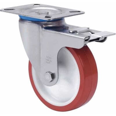 ALEX Modelo 10zvifd125-polr Rueda giratoria de placa de acero inoxidable - Rueda ALEX Modelo 10zvifd125-polr Rueda giratoria de placa de acero inoxidable - Rueda