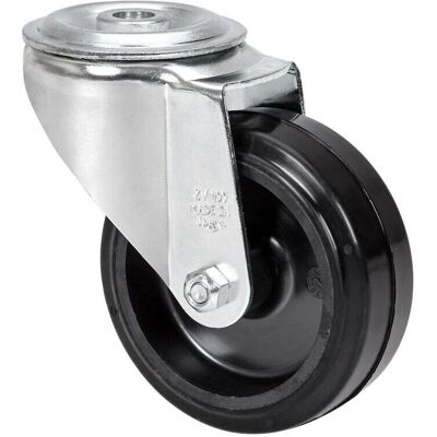 Rueda Alex M10 - Rueda giratoria industrial - Goma negra Rueda Alex M10 - Rueda giratoria industrial - Goma negra