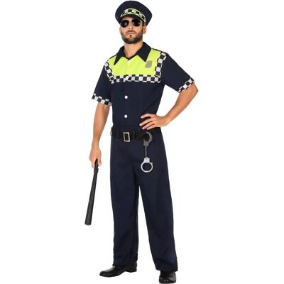 Costume da Poliziotto BigBuy - 3 Pezzi per Adulti - Blu Costume da Poliziotto BigBuy - 3 Pezzi per Adulti - Blu