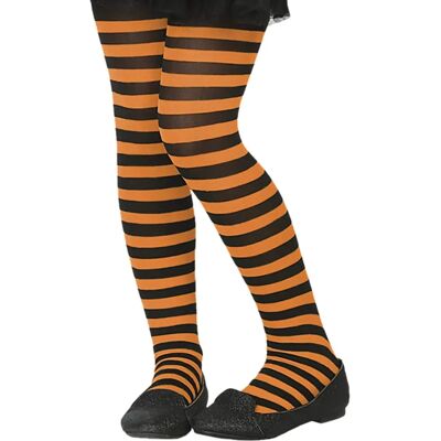 My Other Me Orange and Black Striped Tights - Tights My Other Me Orange and Black Striped Tights - Tights