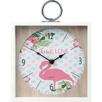 Horloge Murale Flamant Rose 20x5x20cm Horloge Murale Flamant Rose 20x5x20cm