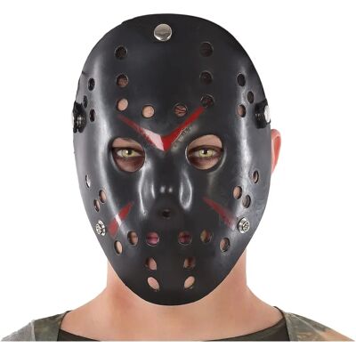 Masque de hockey noir Atosa - Accessoire Halloween, Adulte Masque de hockey noir Atosa - Accessoire Halloween, Adulte