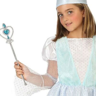 Atosa Silver Princess Heart 32 cm Wand - Costume accessories Atosa Silver Princess Heart 32 cm Wand - Costume accessories