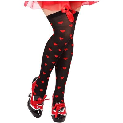 BigBuy Carnival Bas Stockings Cœurs Noirs - Bas BigBuy Carnival Bas Stockings Cœurs Noirs - Bas