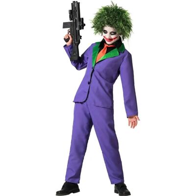 Costume da clown viola Atosa per bambini 5-6 anni Costume da clown viola Atosa per bambini 5-6 anni