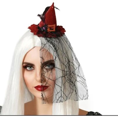 Cerchietto Strega BigBuy Carnival - Accessorio Halloween Rosso Cerchietto Strega BigBuy Carnival - Accessorio Halloween Rosso