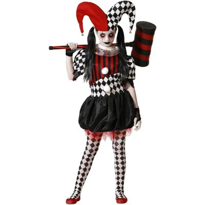 Costume Harlekijn Atosa - Vestito & Cappello - Halloween per Ragazze 7-9 Costume Harlekijn Atosa - Vestito & Cappello - Halloween per Ragazze 7-9