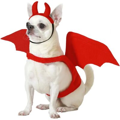 Déguisement de Démon pour Animaux - Ailes et Cornes - Halloween - Publicité Déguisement de Démon pour Animaux - Ailes et Cornes - Halloween - Publicité
