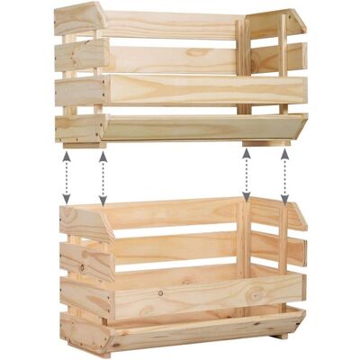 Astigarraga Stapelbare Aufbewahrungsbox - 60x28,5x35,3cm - Kiefernholz Astigarraga Stapelbare Aufbewahrungsbox - 60x28,5x35,3cm - Kiefernholz
