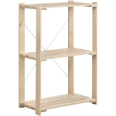N/A - Estantería de madera de pino maciza con 3 estantes ajustables - Estantería N/A - Estantería de madera de pino maciza con 3 estantes ajustables - Estantería