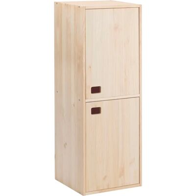 Armoire Astigarraga - Bois de pin - 2 portes - 4 étagères - 105x37cm Armoire Astigarraga - Bois de pin - 2 portes - 4 étagères - 105x37cm