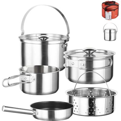 Inoxibar KAMPING Aço 7 Peças - Conjunto de Panelas Inoxibar KAMPING Aço 7 Peças - Conjunto de Panelas