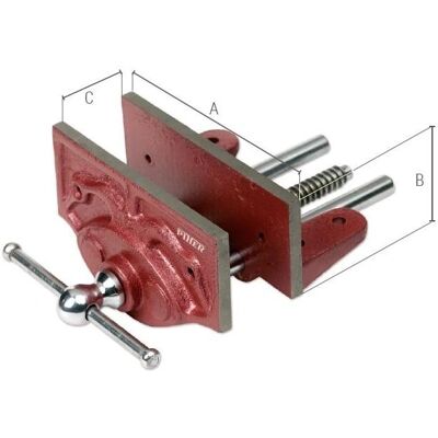 Piher Ganascia fissa per falegname - 175 x 80 x 200 mm - Morsetti Piher Ganascia fissa per falegname - 175 x 80 x 200 mm - Morsetti