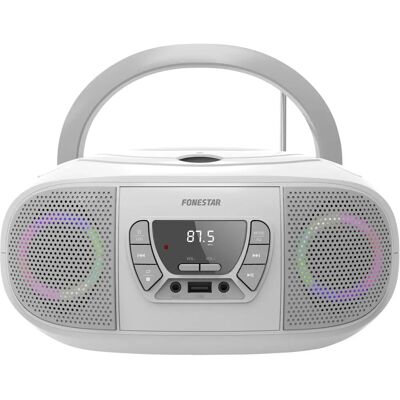 Fonestar BOOM-GO-B Leitor de CD sem fio - 20W RMS - Branco - Portátil Fonestar BOOM-GO-B Leitor de CD sem fio - 20W RMS - Branco - Portátil