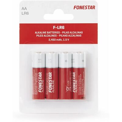 Modelo Fonestar - Pacote com 4 pilhas alcalinas AA Modelo Fonestar - Pacote com 4 pilhas alcalinas AA