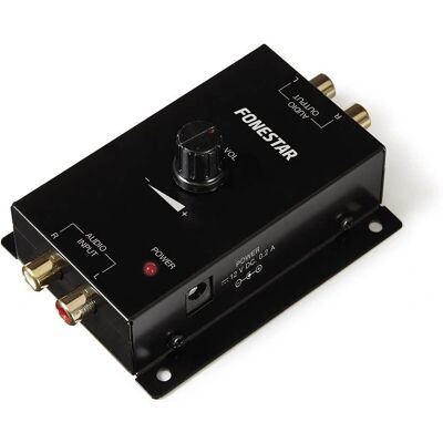Fonestar - Preamplificador Señal De Línea Con Volumen - 1 aux 2x RCA - 12V - Preamplificatore Fonestar - Preamplificador Señal De Línea Con Volumen - 1 aux 2x RCA - 12V - Preamplificatore