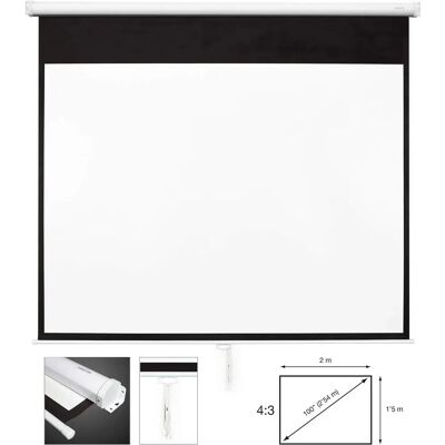 Tela de projeção manual Fonestar 100" 4:3 Tela de projeção manual Fonestar 100" 4:3