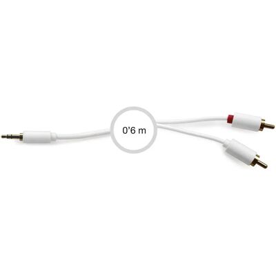 FONESTAR AA-707B-060 - 0,6m Audiokabel - Jack 3,5mm - 2 RCA - Mannetje-Mannetje FONESTAR AA-707B-060 - 0,6m Audiokabel - Jack 3,5mm - 2 RCA - Mannetje-Mannetje