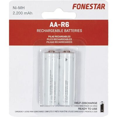 Pilas recargables AA Fonestar F2200 - Pack de 2 Pilas recargables AA Fonestar F2200 - Pack de 2
