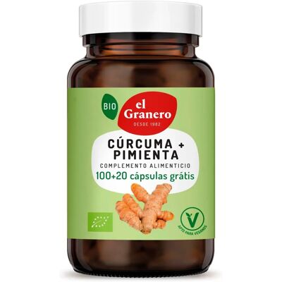 El Granero Integral Bio-Kurkuma & Pfeffer Kapseln - Nahrungsergänzung El Granero Integral Bio-Kurkuma & Pfeffer Kapseln - Nahrungsergänzung