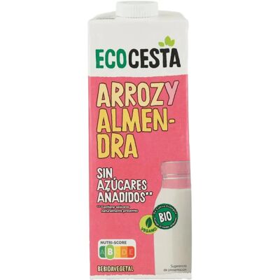 Bebida vegetal de arroz y almendras Ecocesta - Vegana, Sin azúcar, 1L Bebida vegetal de arroz y almendras Ecocesta - Vegana, Sin azúcar, 1L