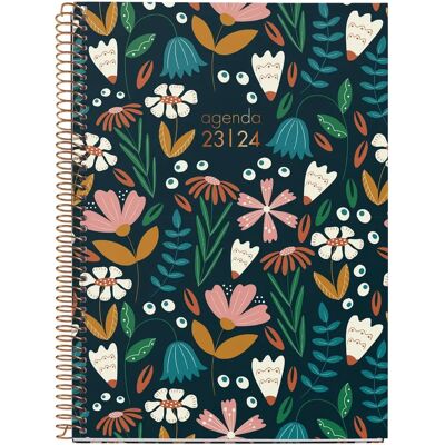 Agenda Miquelrius Bleue Flowery 18 Mois - Calendrier Agenda Miquelrius Bleue Flowery 18 Mois - Calendrier