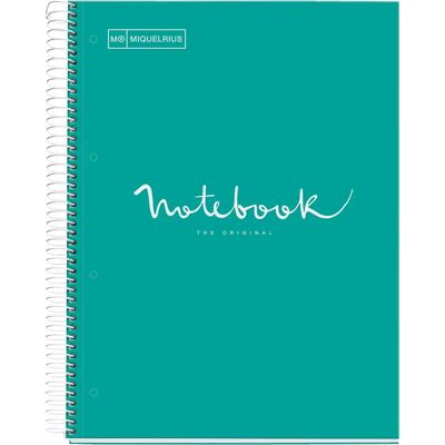 Cahier Turquoise A4 Miquelrius - Spirale, 80 Pages - Publicité Cahier Turquoise A4 Miquelrius - Spirale, 80 Pages - Publicité