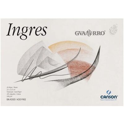 INGRES Ritblocket - 20 Ark - 108g/m² - Vattenmärke - För Torr Teknik INGRES Ritblocket - 20 Ark - 108g/m² - Vattenmärke - För Torr Teknik